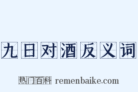 九日对酒反义词是什么意思的图片